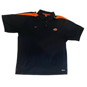 Nike Oklahoma State Cowboys Polo Shirt Mens Size XXL Sphere Dry Black OSU